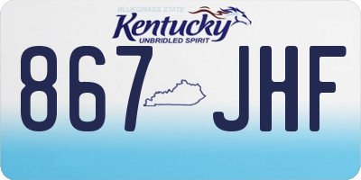 KY license plate 867JHF