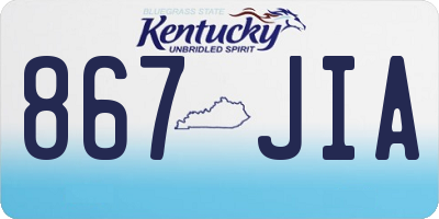 KY license plate 867JIA