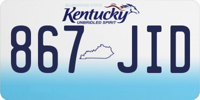 KY license plate 867JID