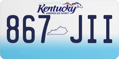 KY license plate 867JII