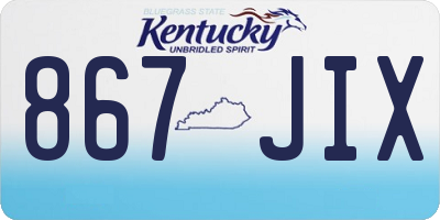KY license plate 867JIX