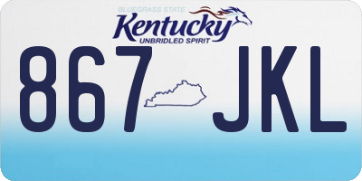 KY license plate 867JKL