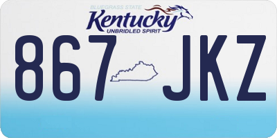 KY license plate 867JKZ
