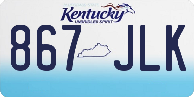 KY license plate 867JLK