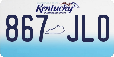 KY license plate 867JLO
