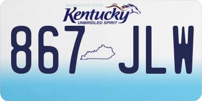 KY license plate 867JLW