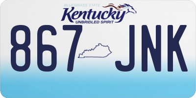 KY license plate 867JNK