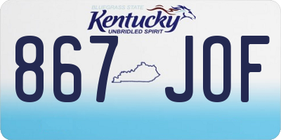 KY license plate 867JOF