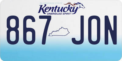 KY license plate 867JON