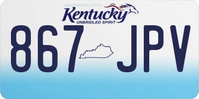 KY license plate 867JPV
