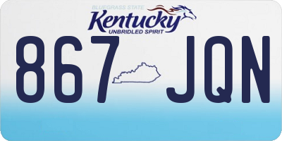 KY license plate 867JQN