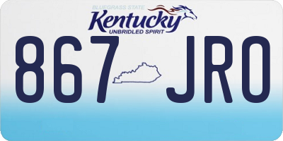 KY license plate 867JRO