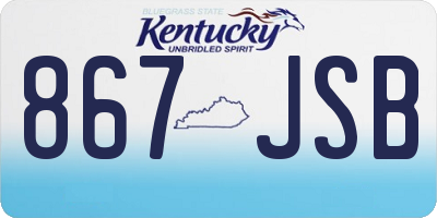 KY license plate 867JSB