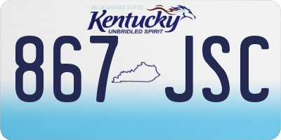 KY license plate 867JSC