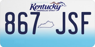 KY license plate 867JSF