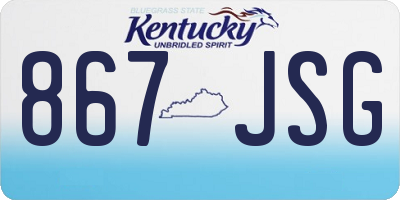 KY license plate 867JSG