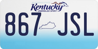 KY license plate 867JSL