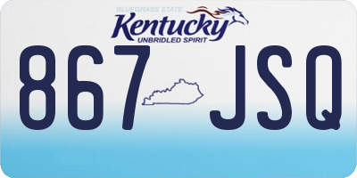 KY license plate 867JSQ