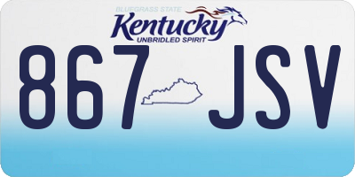 KY license plate 867JSV