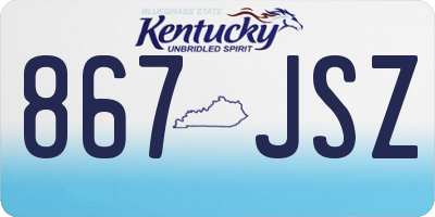 KY license plate 867JSZ