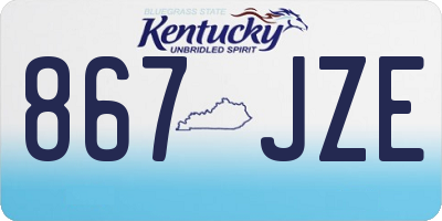 KY license plate 867JZE