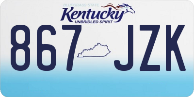 KY license plate 867JZK