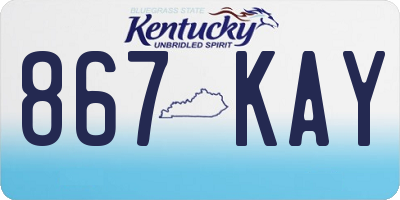 KY license plate 867KAY