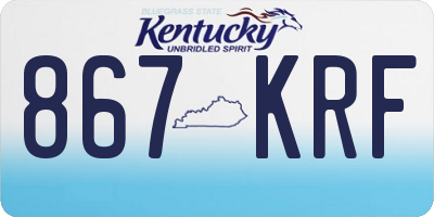 KY license plate 867KRF