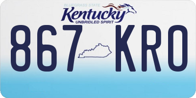 KY license plate 867KRO