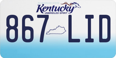 KY license plate 867LID