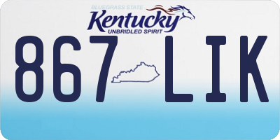 KY license plate 867LIK