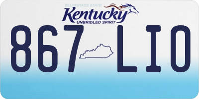 KY license plate 867LIO