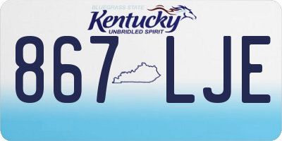 KY license plate 867LJE