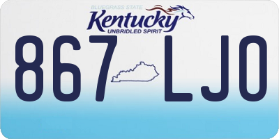 KY license plate 867LJO