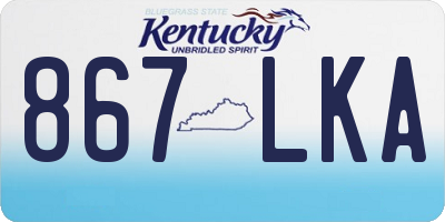KY license plate 867LKA