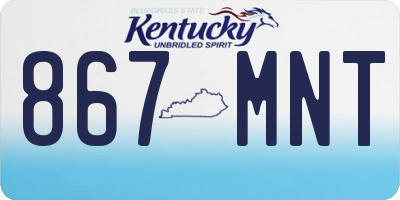 KY license plate 867MNT