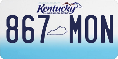 KY license plate 867MON