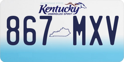 KY license plate 867MXV