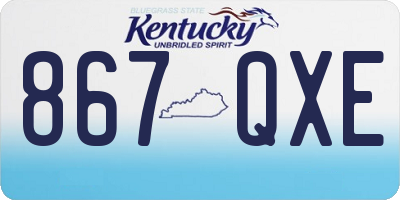KY license plate 867QXE