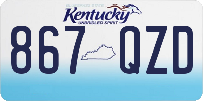 KY license plate 867QZD