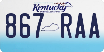 KY license plate 867RAA