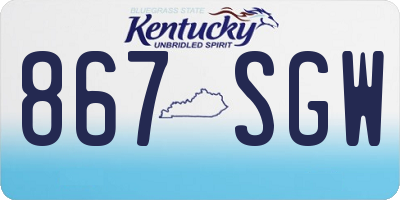 KY license plate 867SGW