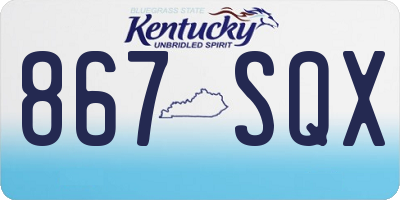 KY license plate 867SQX