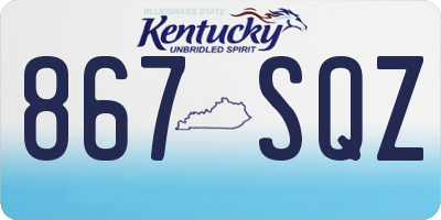 KY license plate 867SQZ