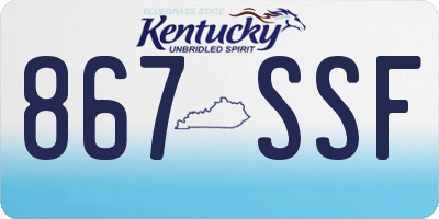 KY license plate 867SSF