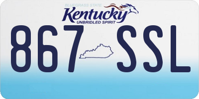 KY license plate 867SSL