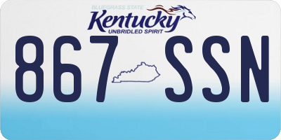KY license plate 867SSN