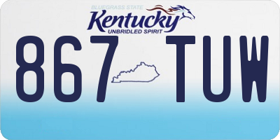 KY license plate 867TUW