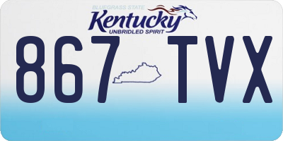 KY license plate 867TVX