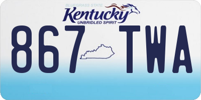 KY license plate 867TWA